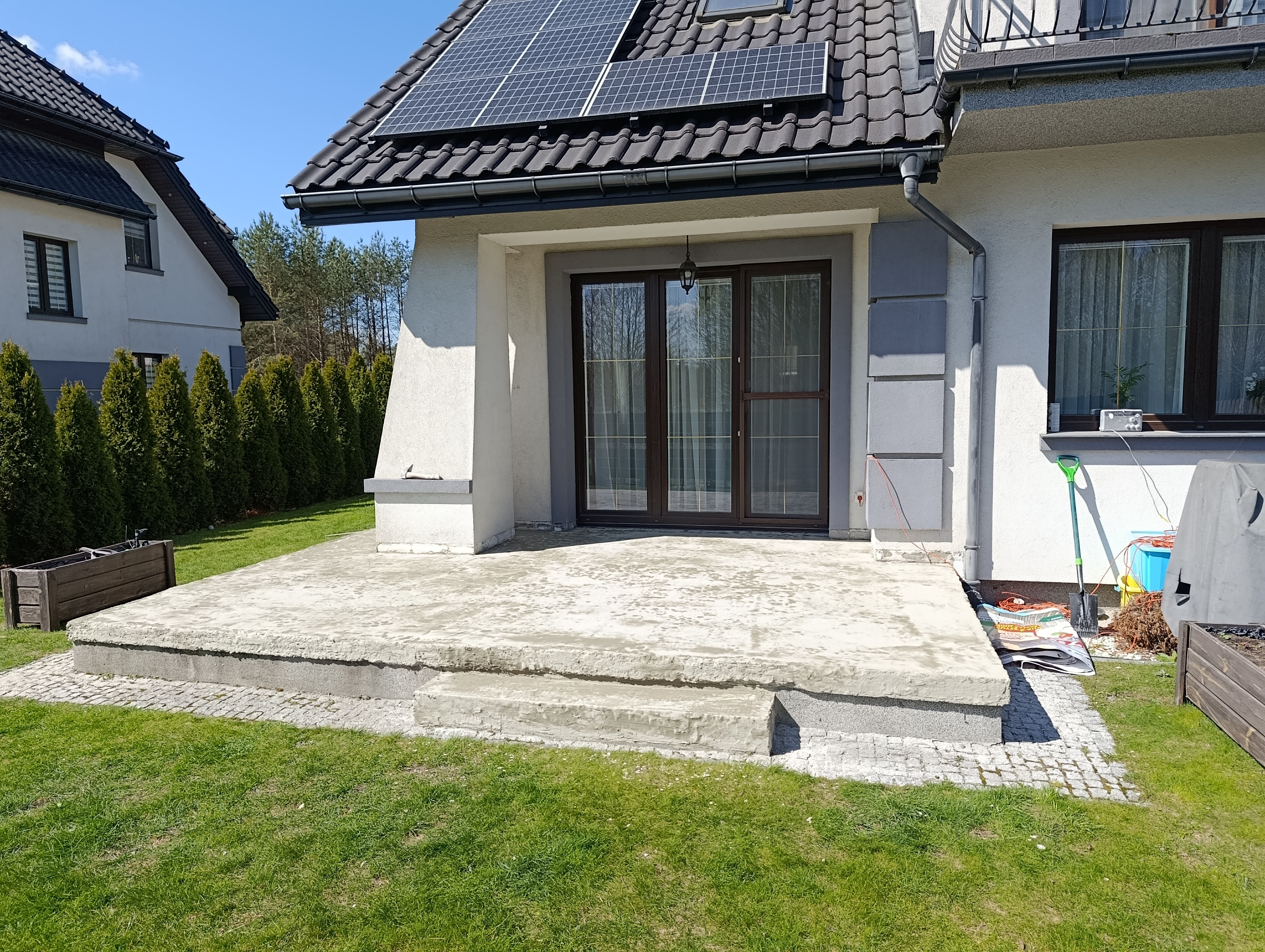 Taras przed remontem - wylewka betonowa Białystok